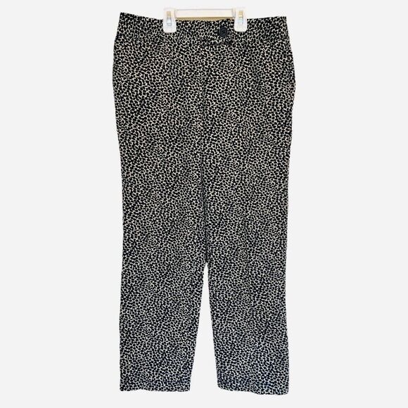 Liz Claiborne Audra Pants 100% Cotton Navy/Cream Print Crop Pants Sz 6 - Picture 1 of 5